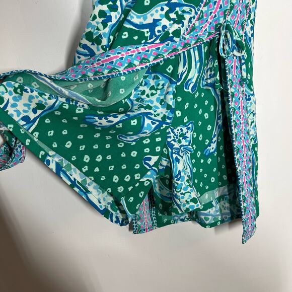 Lilly Pulitzer On The Prowl Engineered Romper Women's Size 0 Emerald Green Isle - Picture 8 of 11